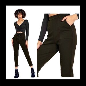 Blackmilk Push-It Ponte High Waisted Cuffed Pants Black